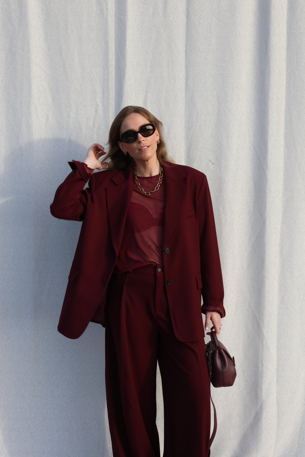 Eva mesh top bordeaux