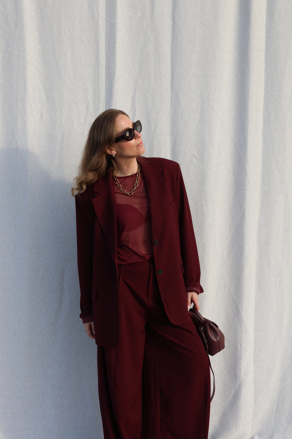 Eva mesh top bordeaux