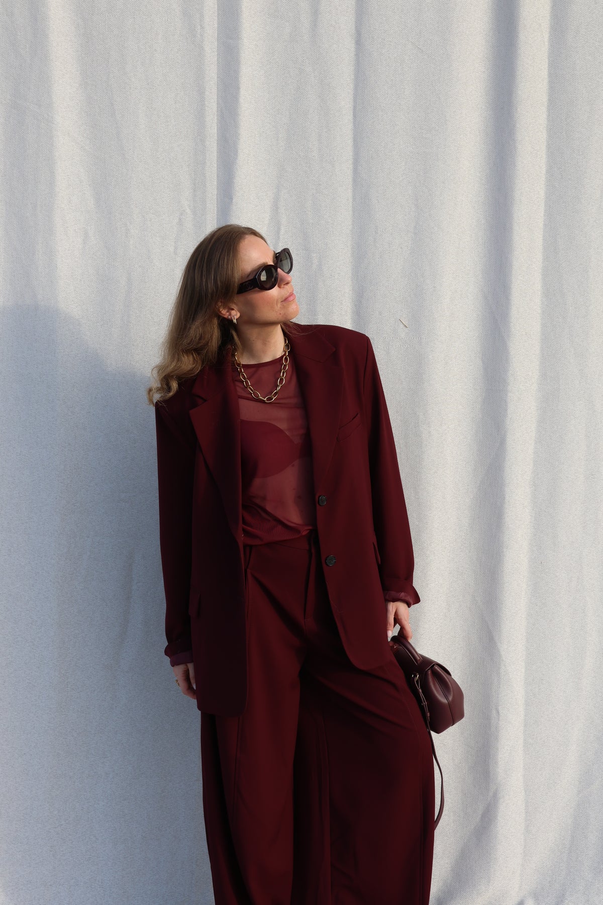 Eva mesh top bordeaux