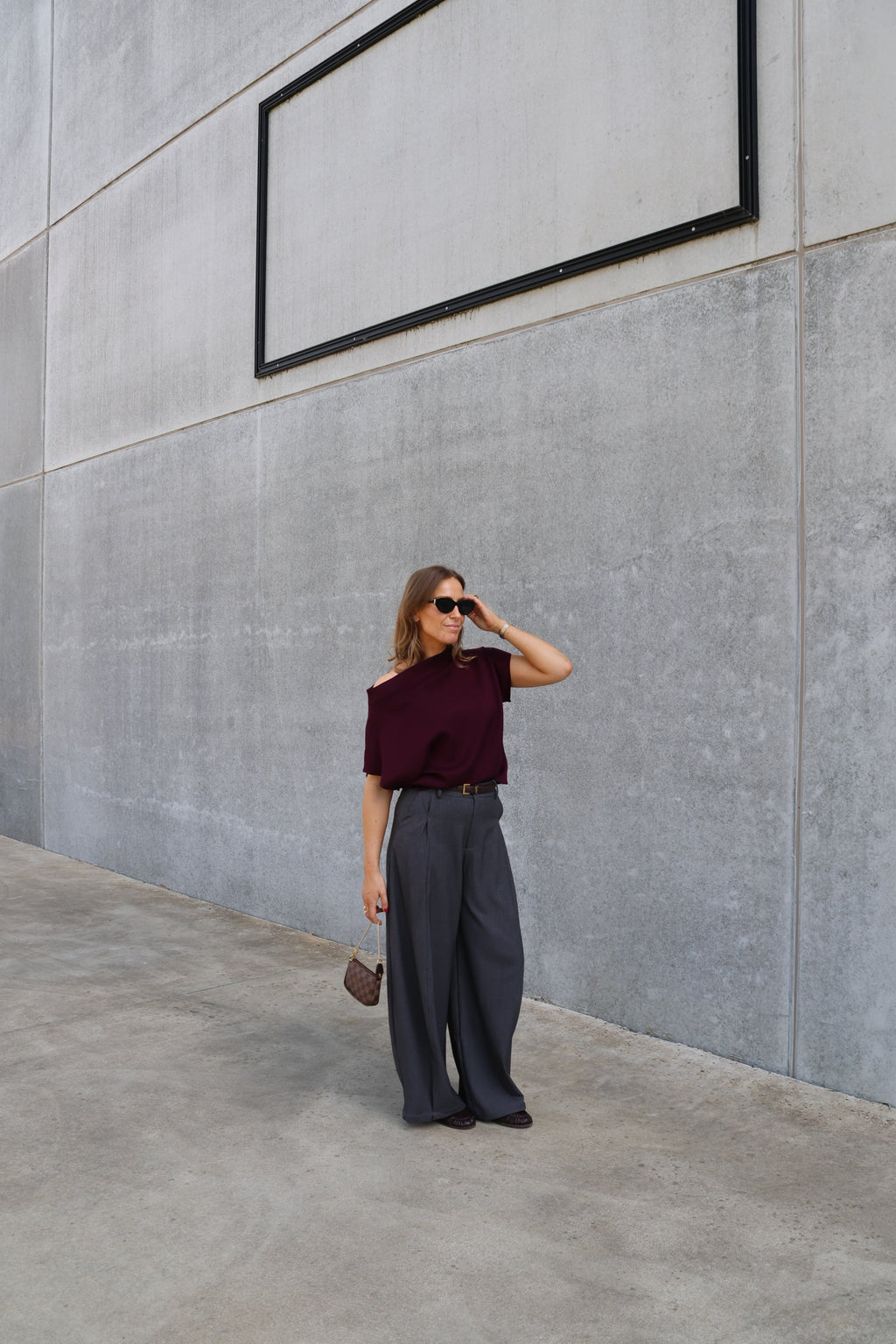 Lune pantalon met detail donkergrijs
