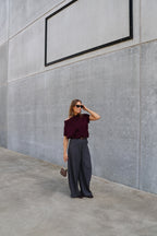 Lune pantalon met detail donkergrijs