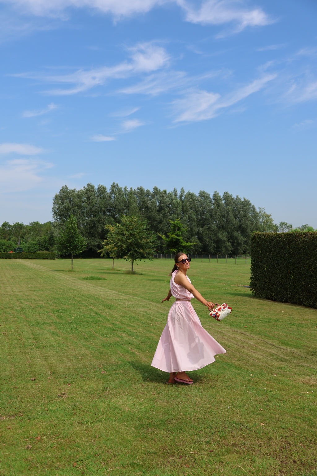 Rosie midi rok roze