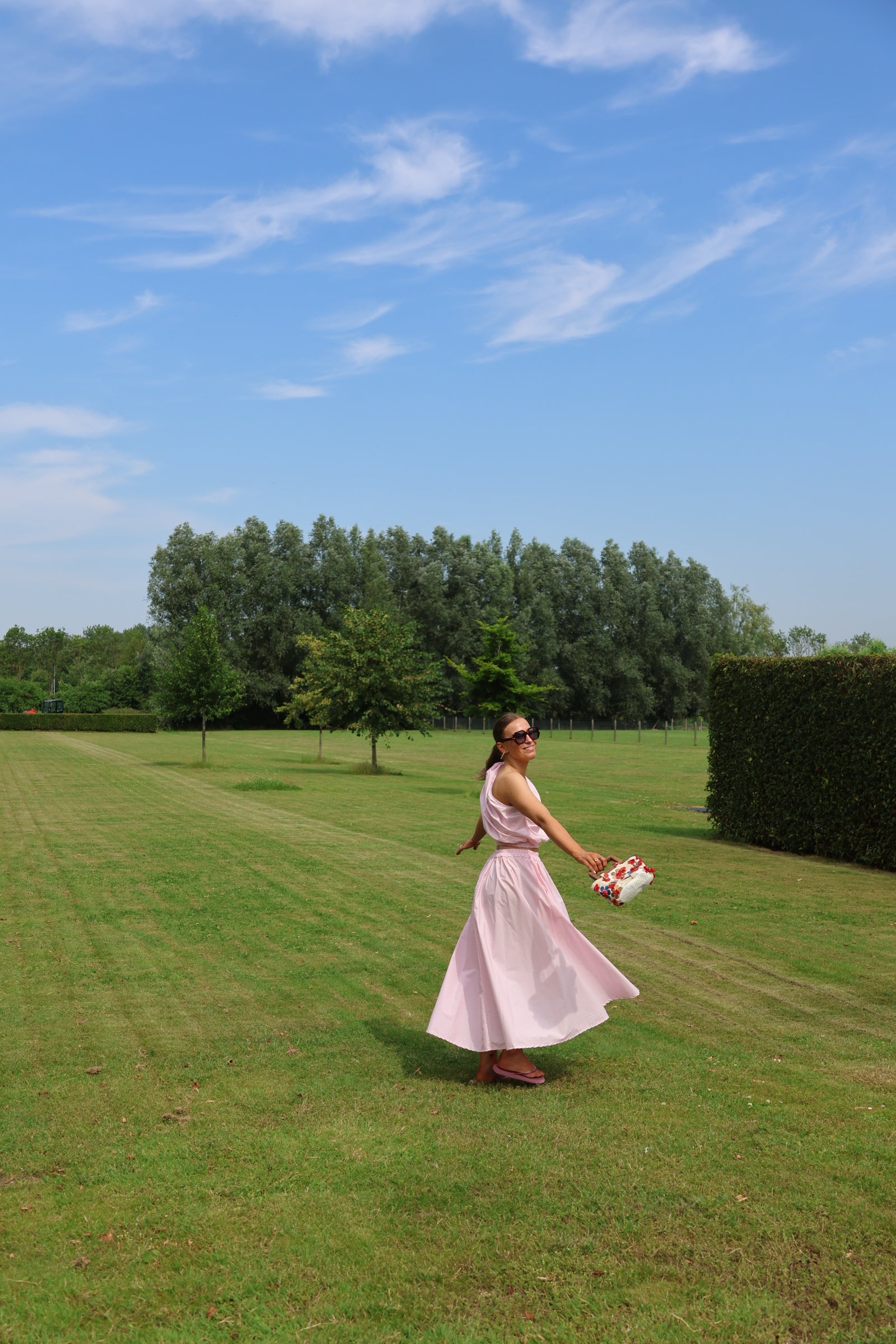 Rosie midi rok roze