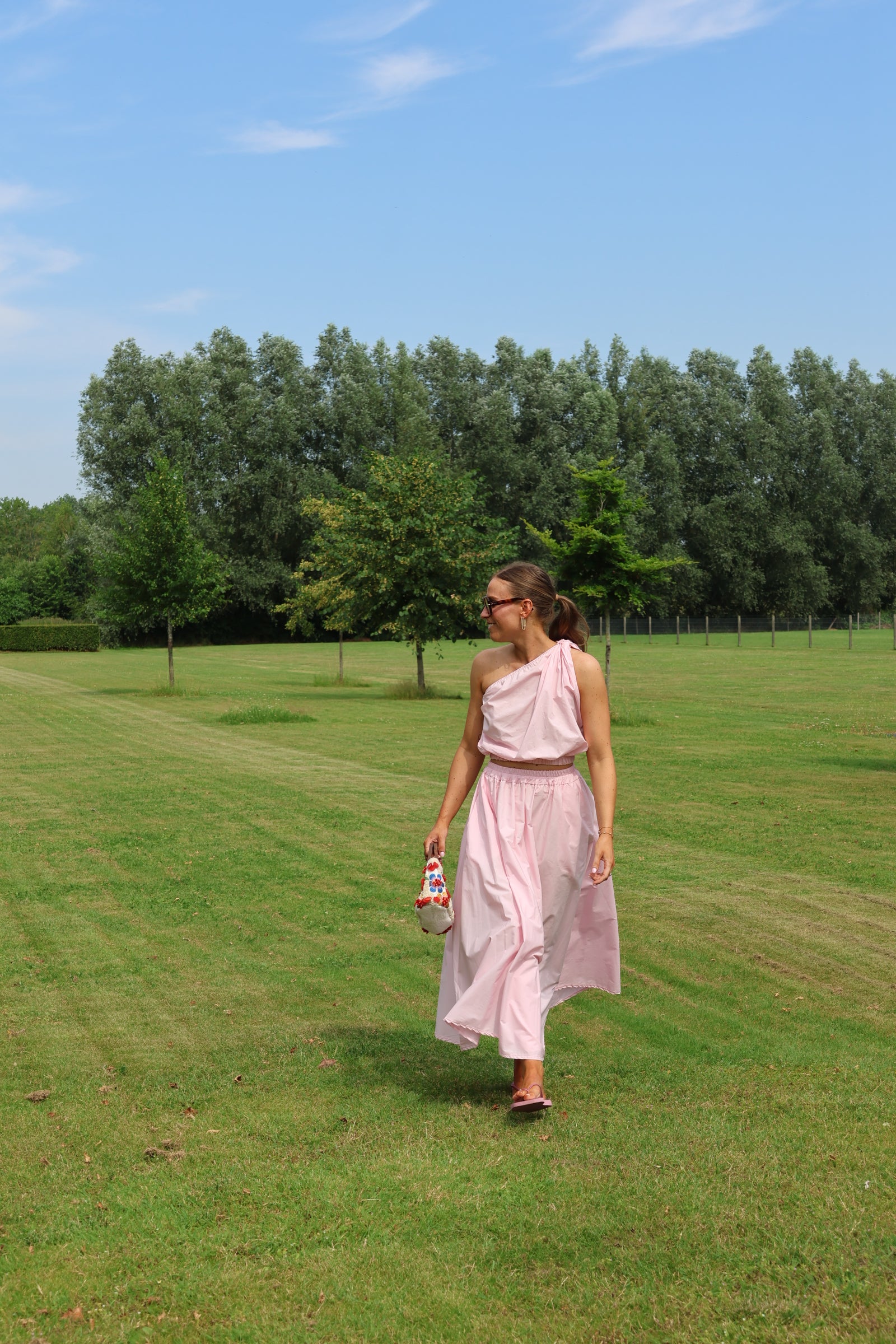 Rosie one shoulder top roze