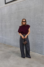 Lune pantalon met detail donkergrijs