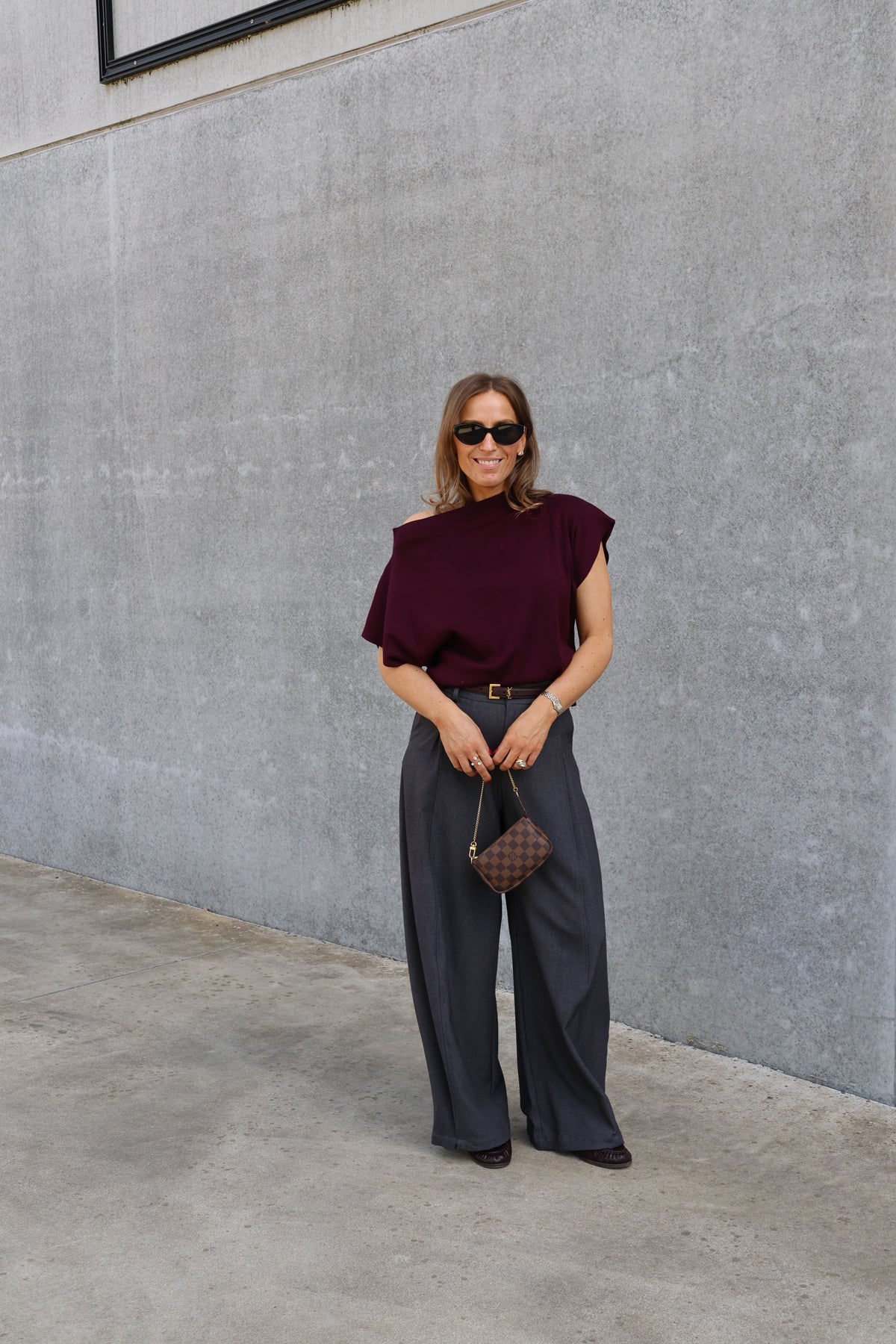 Lune pantalon met detail donkergrijs