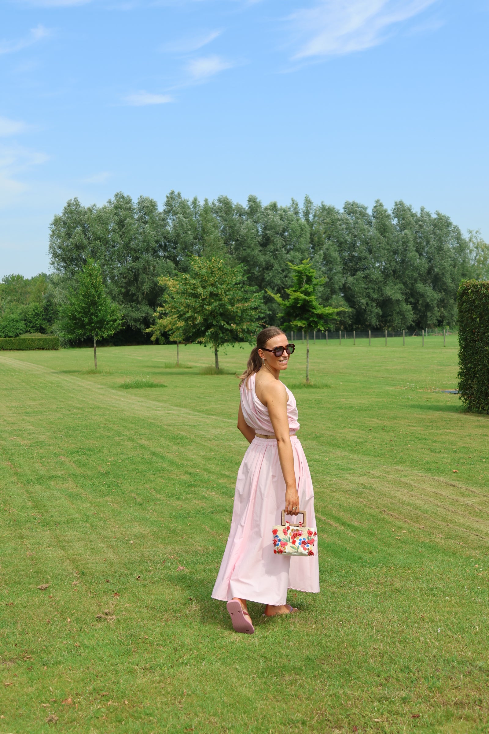 Rosie midi rok roze