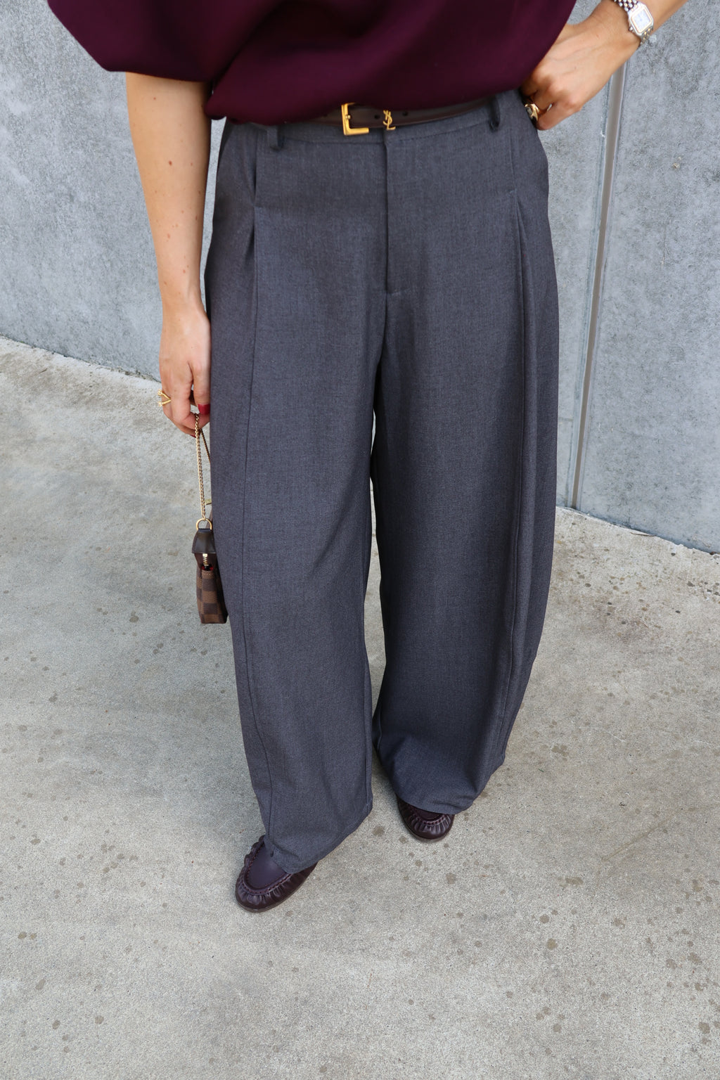 Lune pantalon met detail donkergrijs