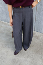 Lune pantalon met detail donkergrijs