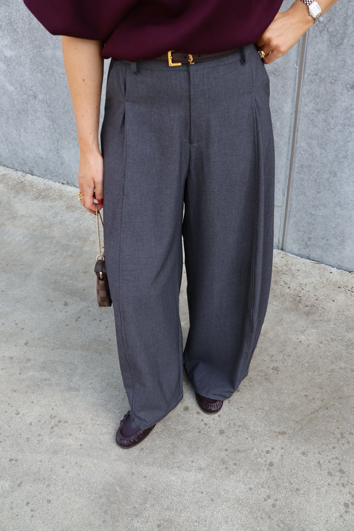 Lune pantalon met detail donkergrijs