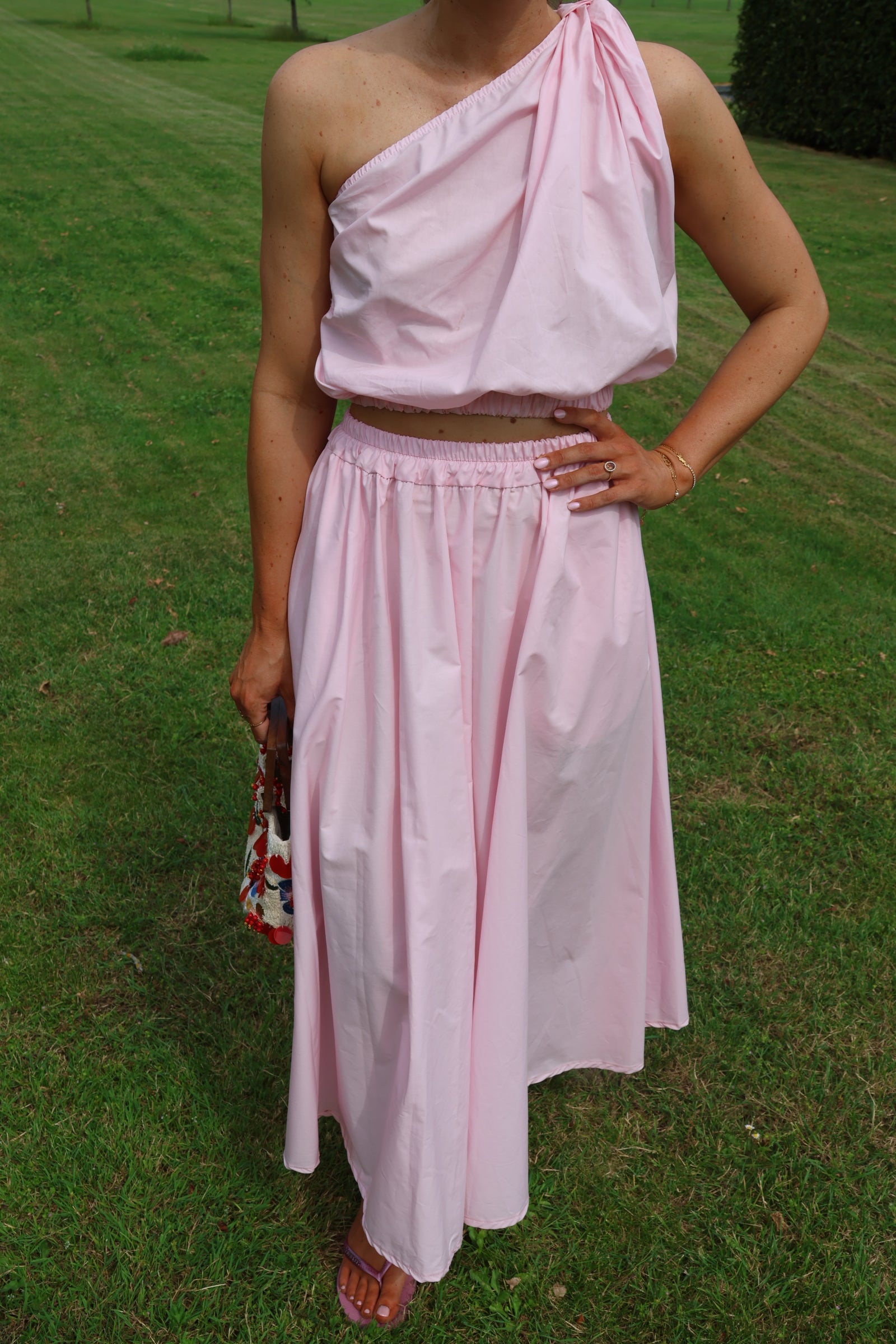 Rosie midi rok roze