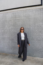 Lune pantalon met detail donkergrijs