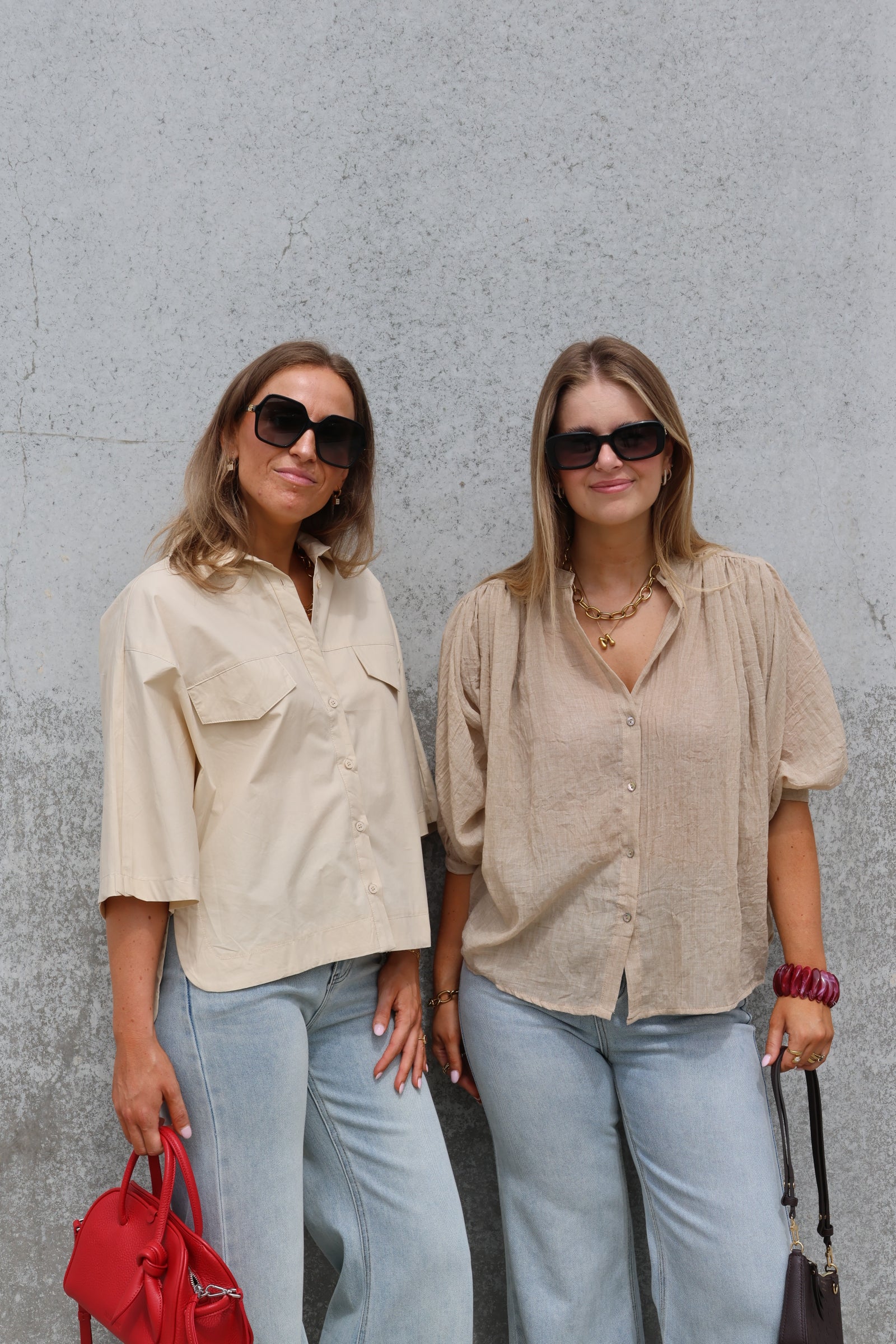 Lieke blouse met wijde mouwen camel