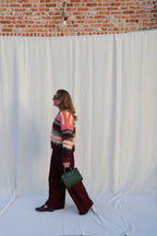Lune pantalon met detail bordeaux