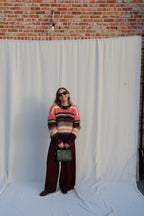 Lune pantalon met detail bordeaux