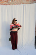 Lune pantalon met detail bordeaux