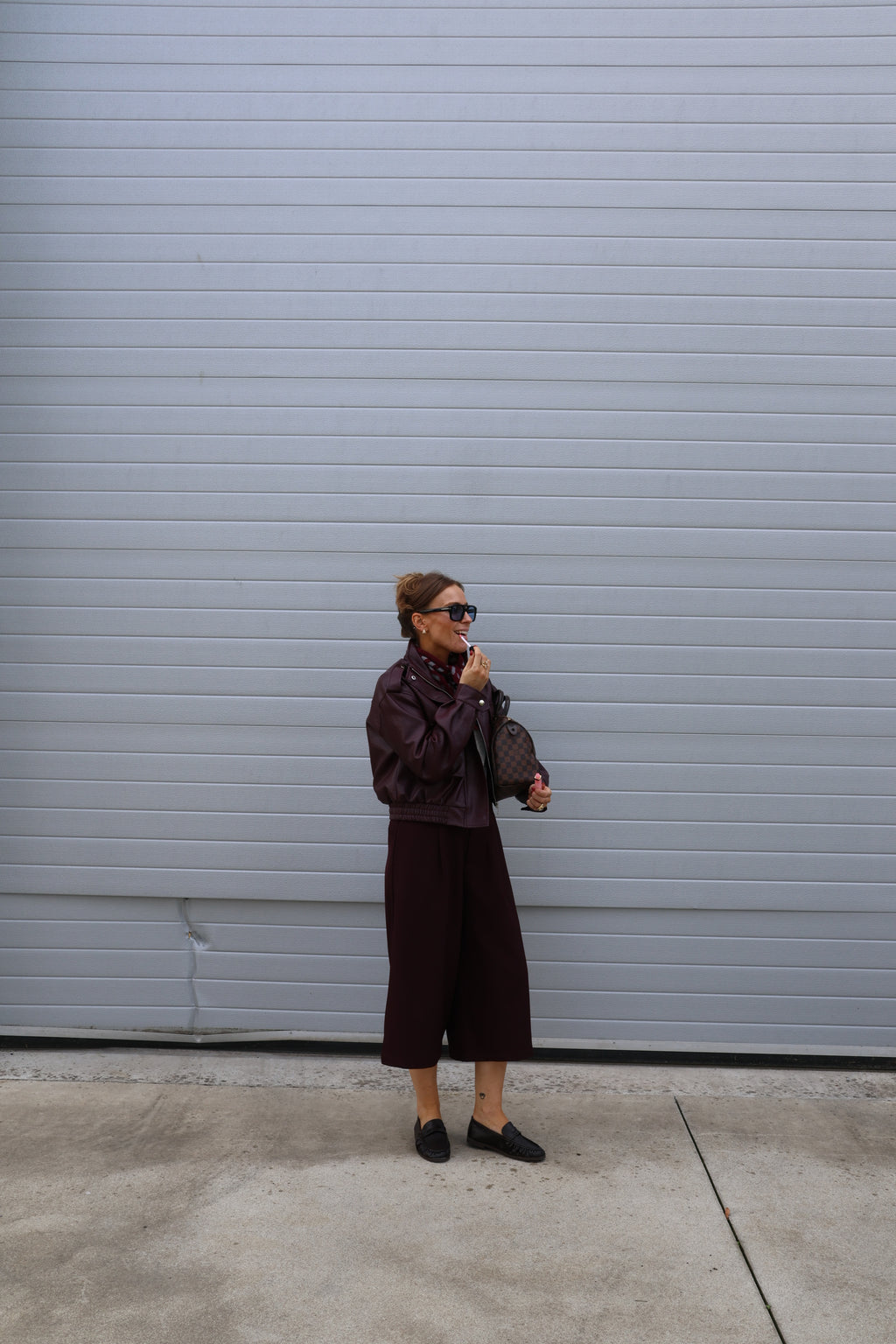 Roxy jack in leerlook bordeaux