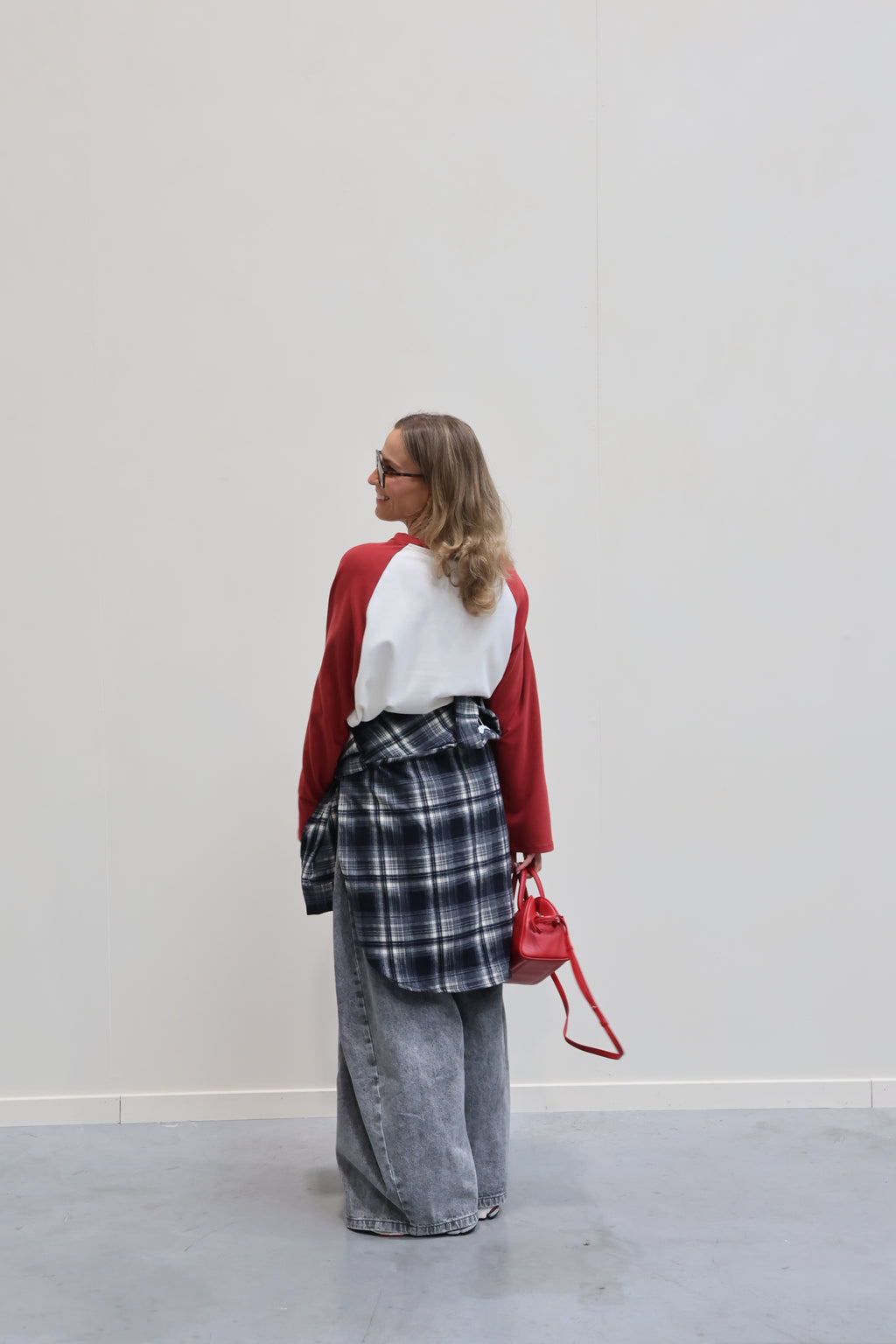 Gitte oversized geruit hemd marine