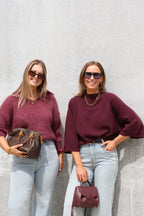 Luka round neck pull aubergine