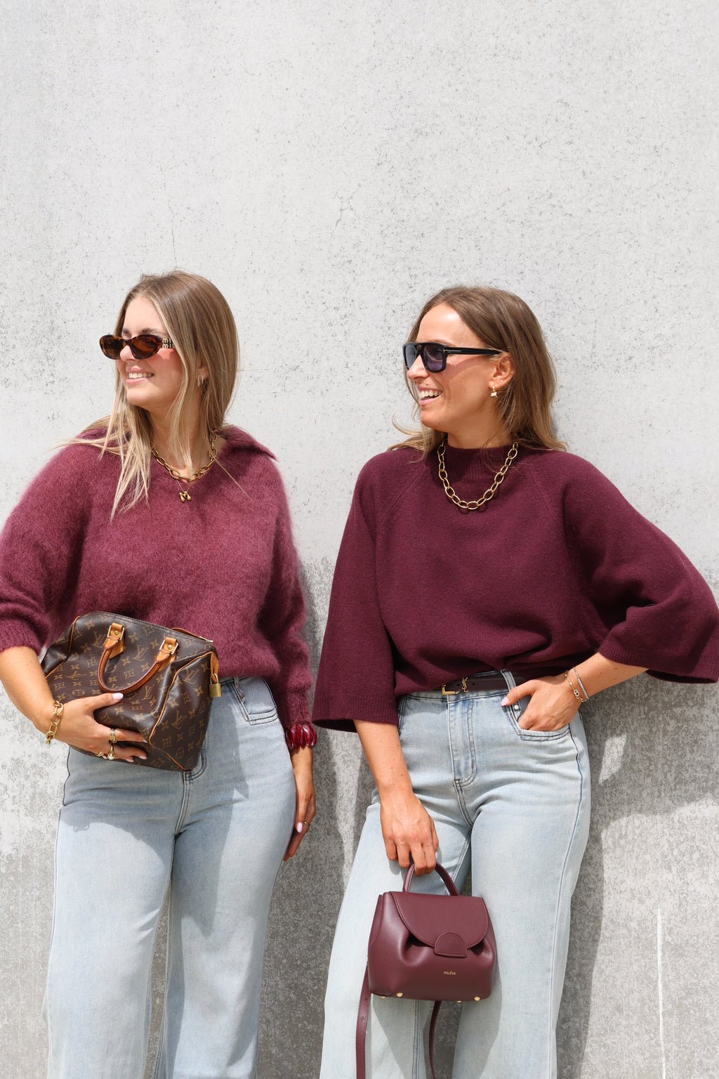 Leonce mohair polo aubergine