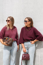 Leonce mohair polo aubergine