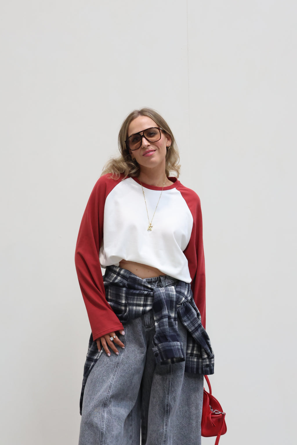 Amy longsleeve créme/donkerrood