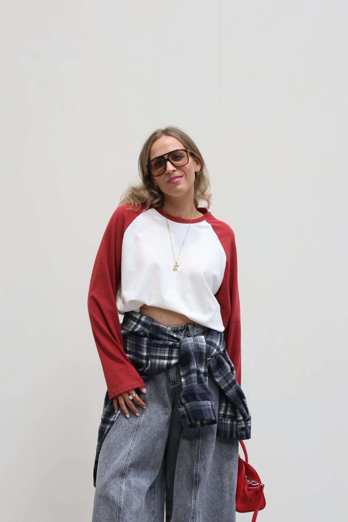 Amy longsleeve créme/donkerrood