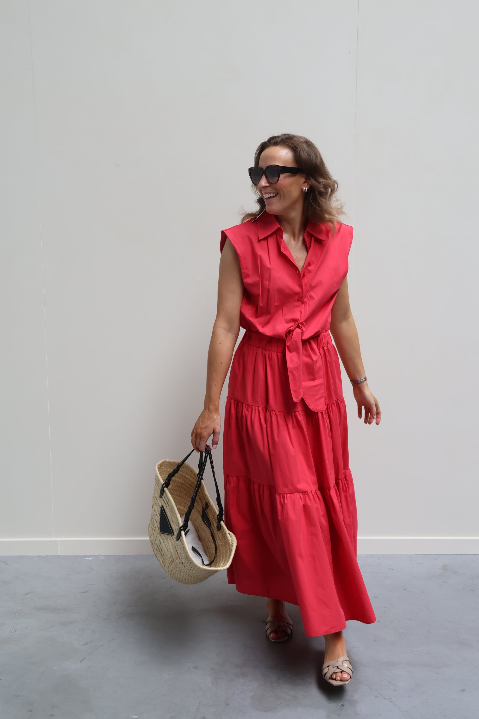 Cato maxi jurk rood