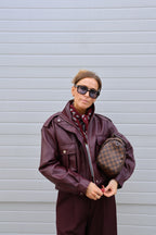 Roxy jack in leerlook bordeaux