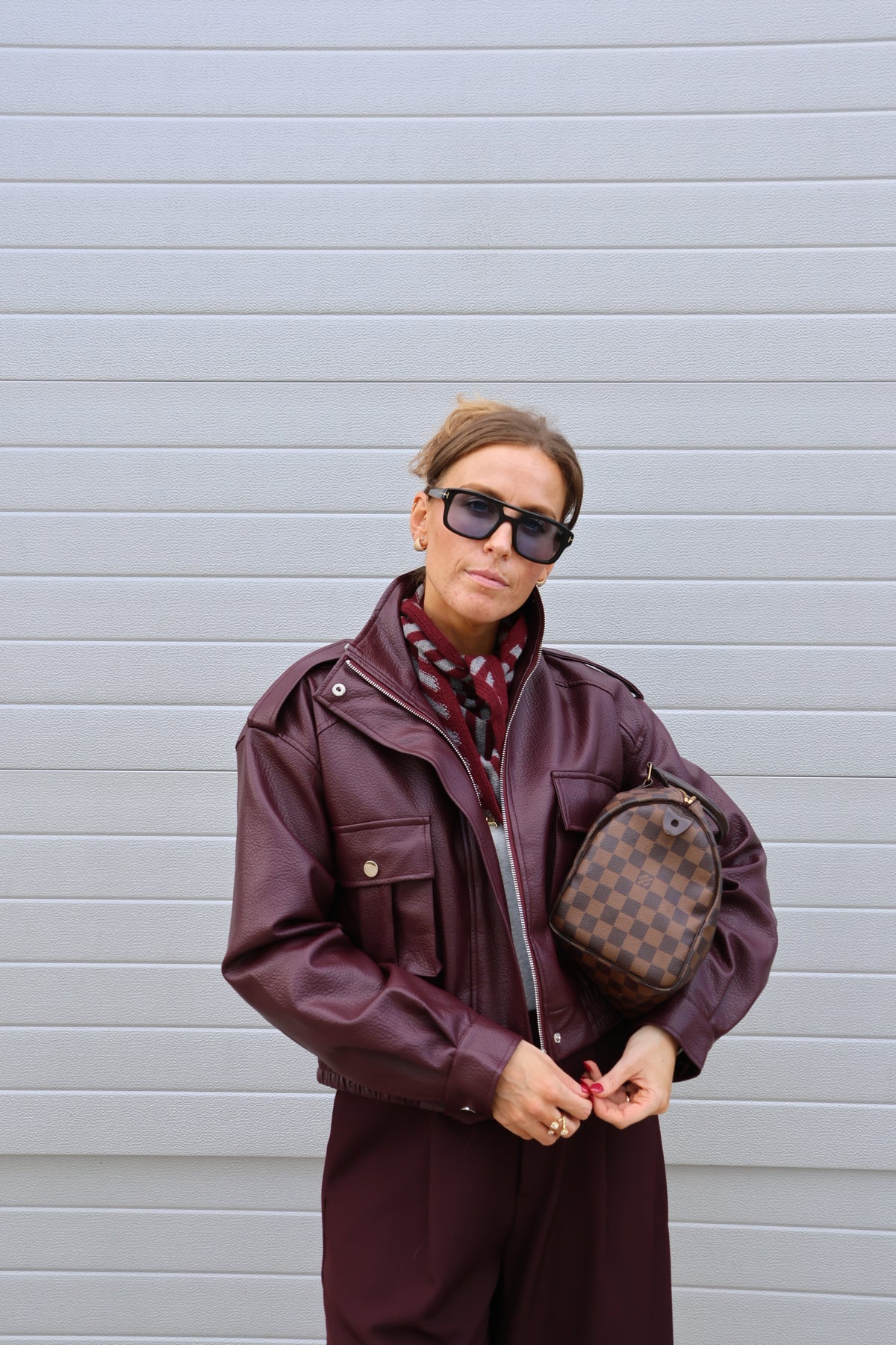Roxy jack in leerlook bordeaux