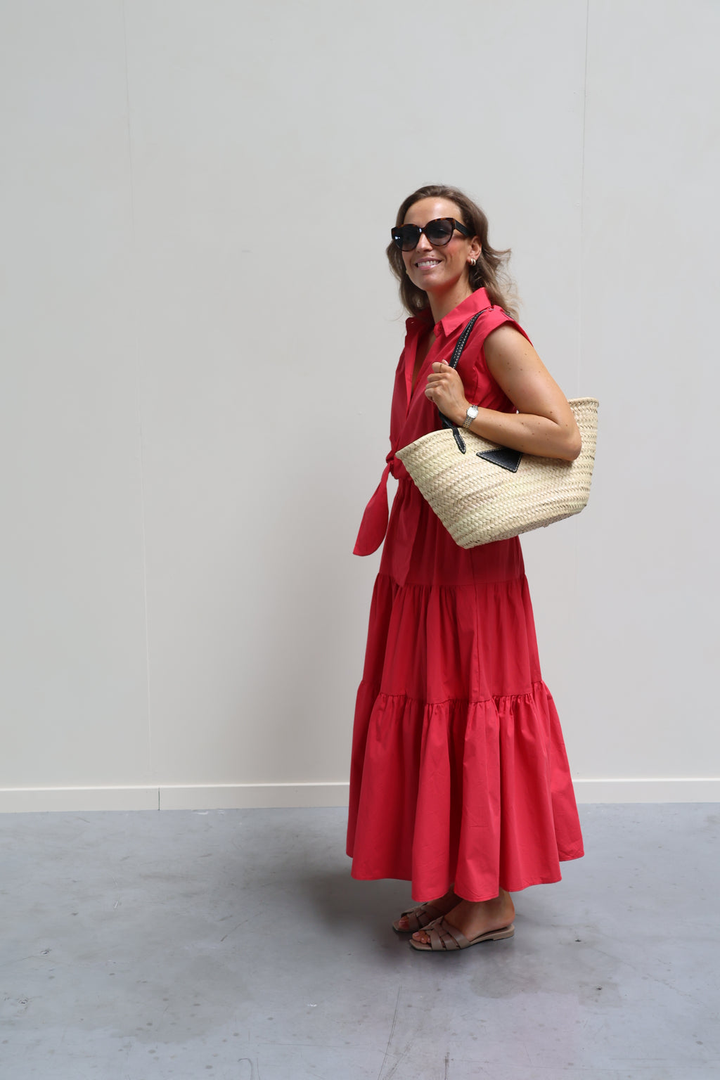 Cato maxi jurk rood