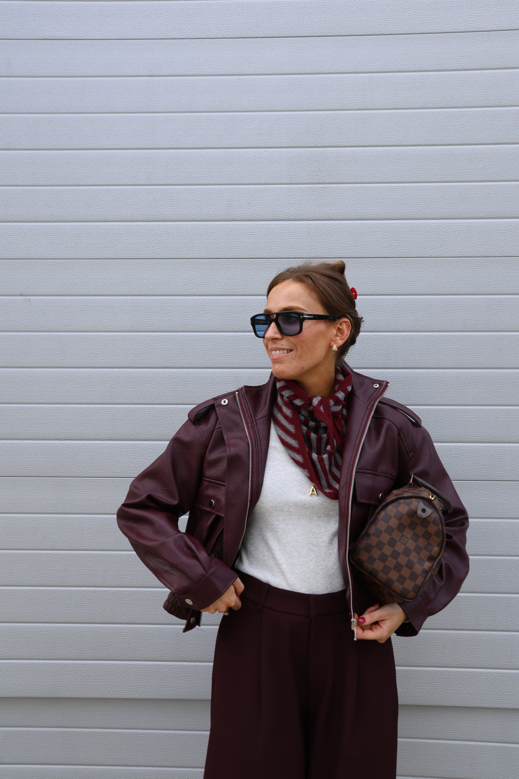 Roxy jack in leerlook bordeaux