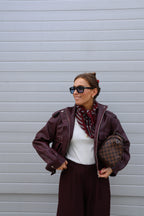 Roxy jack in leerlook bordeaux