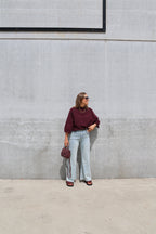 Luka round neck pull aubergine