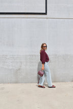 Luka round neck pull aubergine
