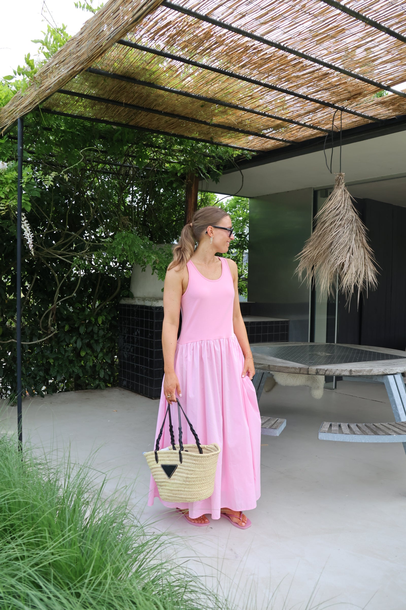 Louise maxi jurk roze