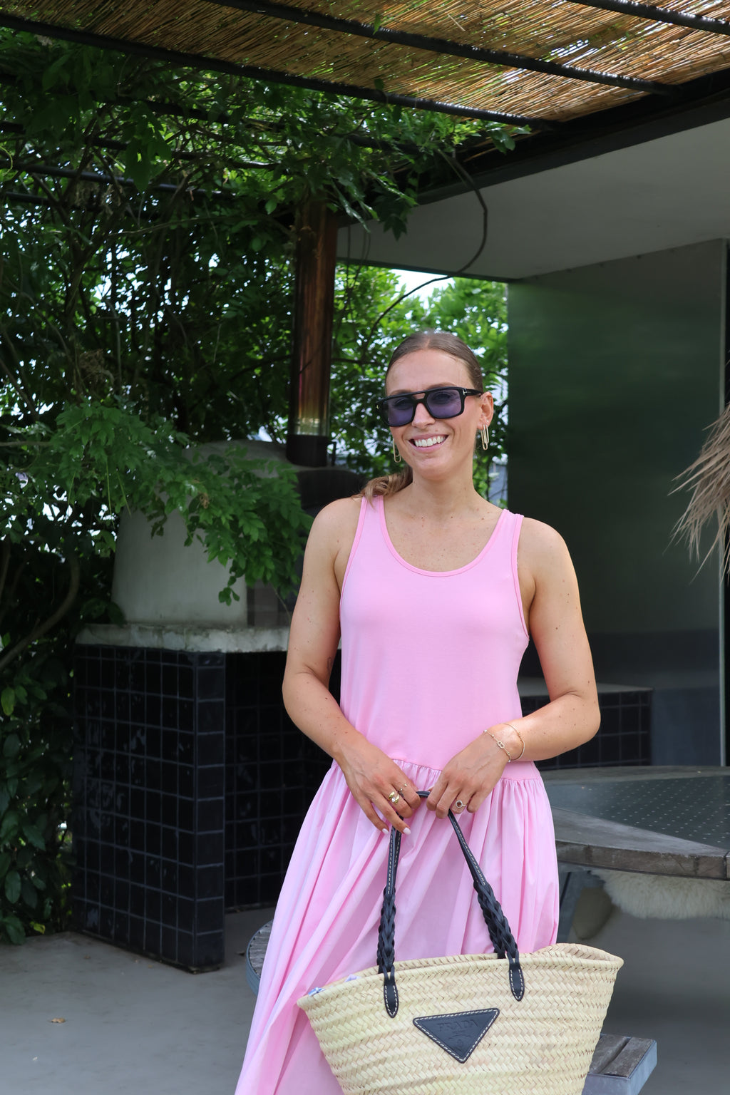 Louise maxi jurk roze