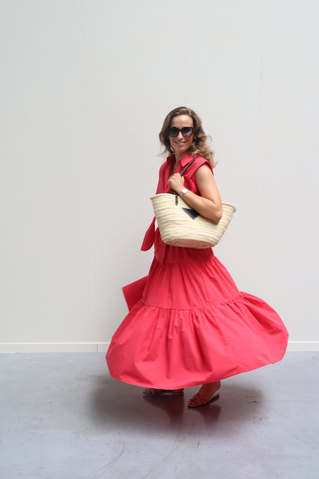 Cato maxi jurk rood
