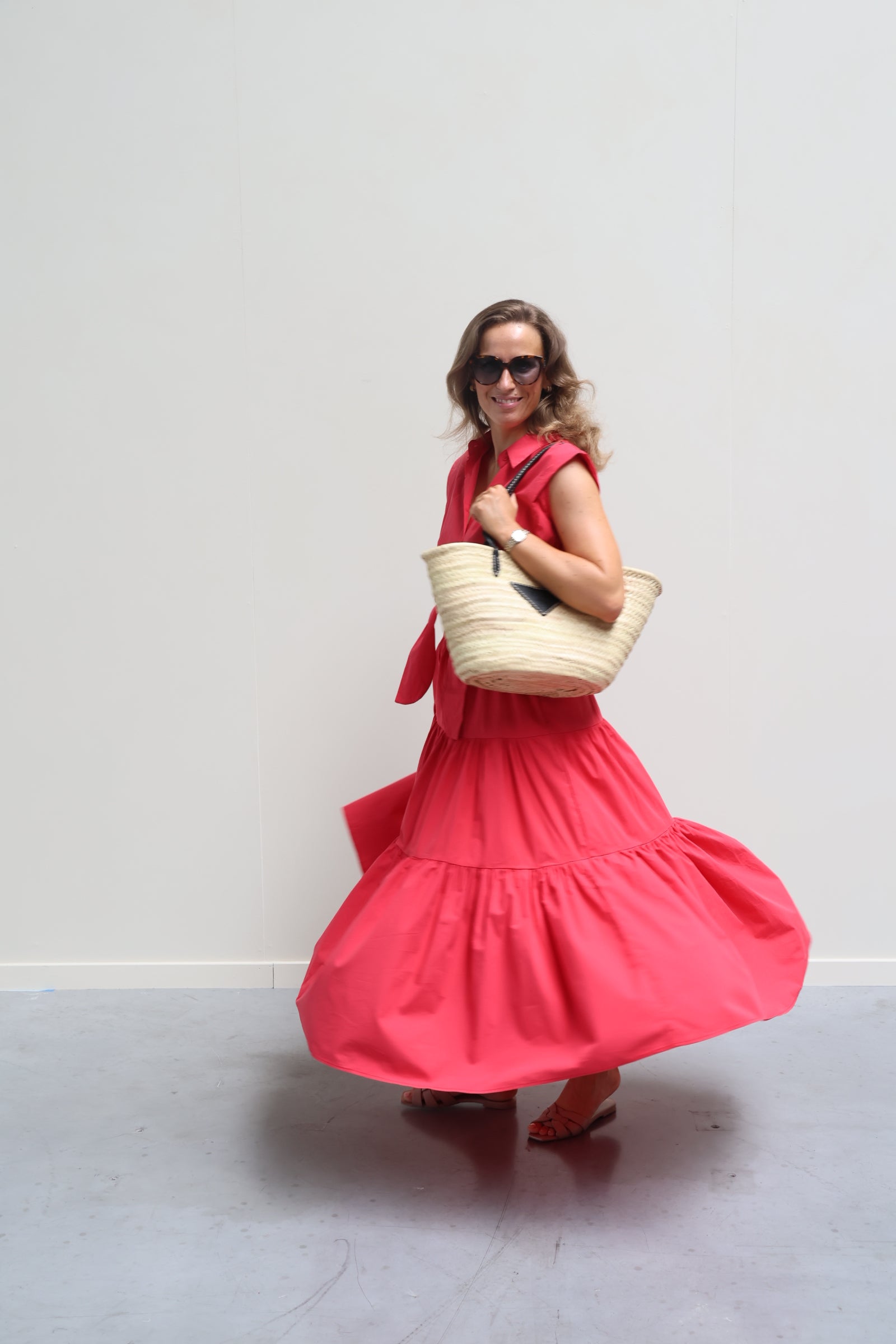 Cato maxi jurk rood