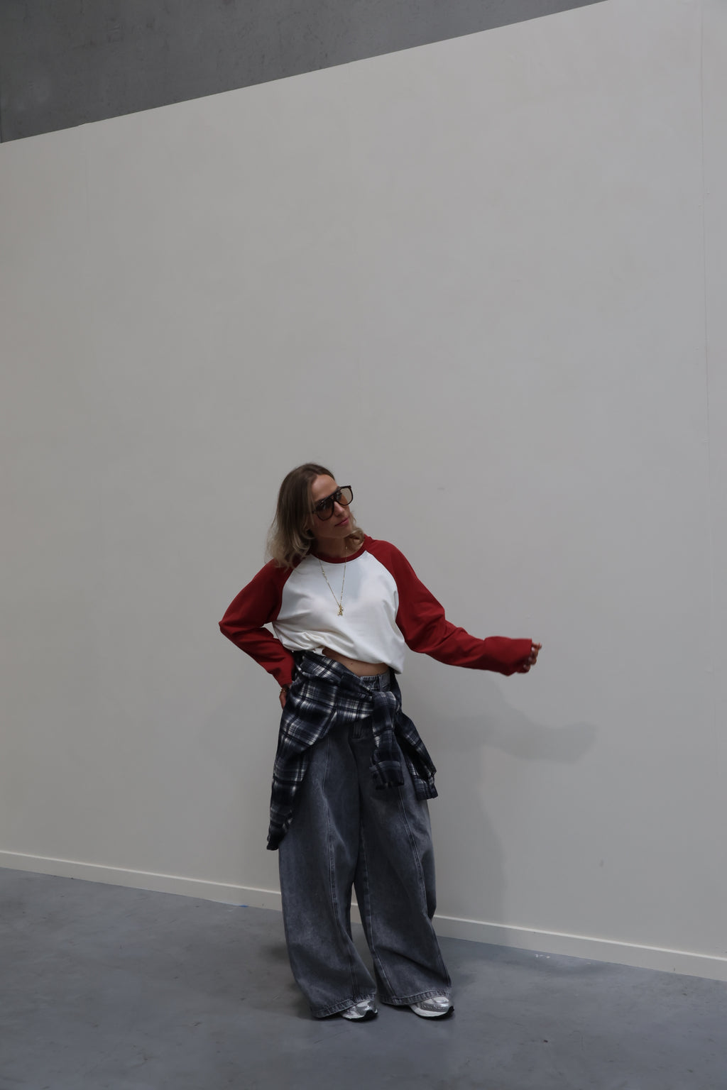 Amy longsleeve créme/donkerrood