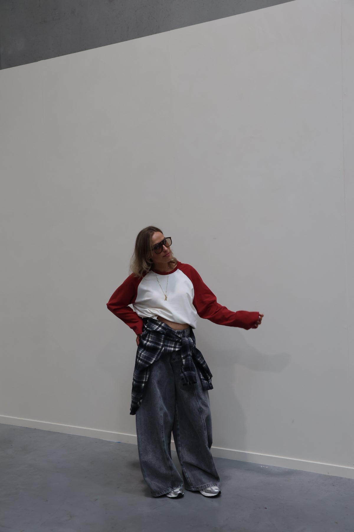 Amy longsleeve créme/donkerrood