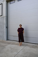 Leni top met brede hals dark berry