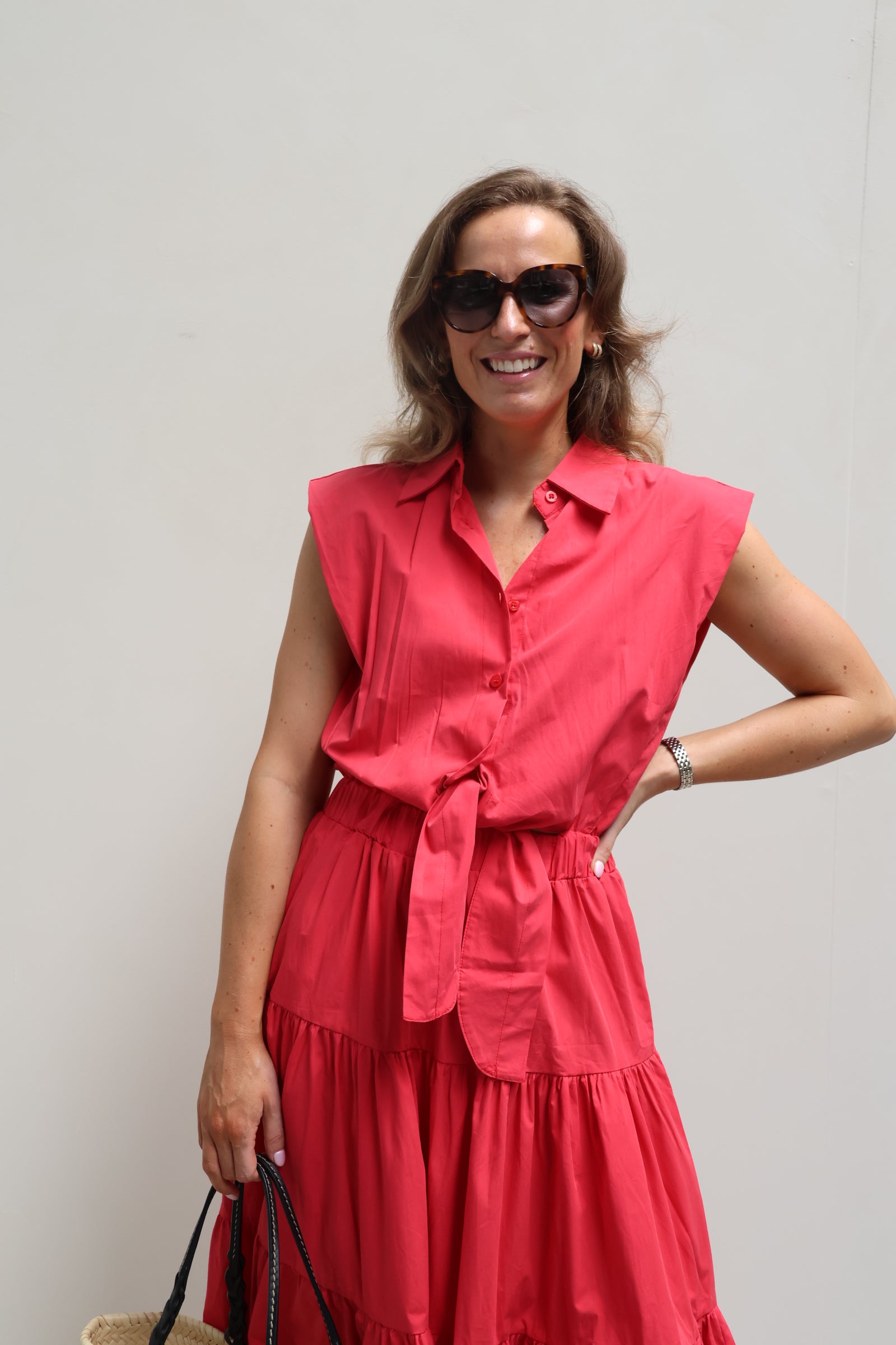 Cato maxi jurk rood