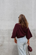 Luka round neck pull aubergine