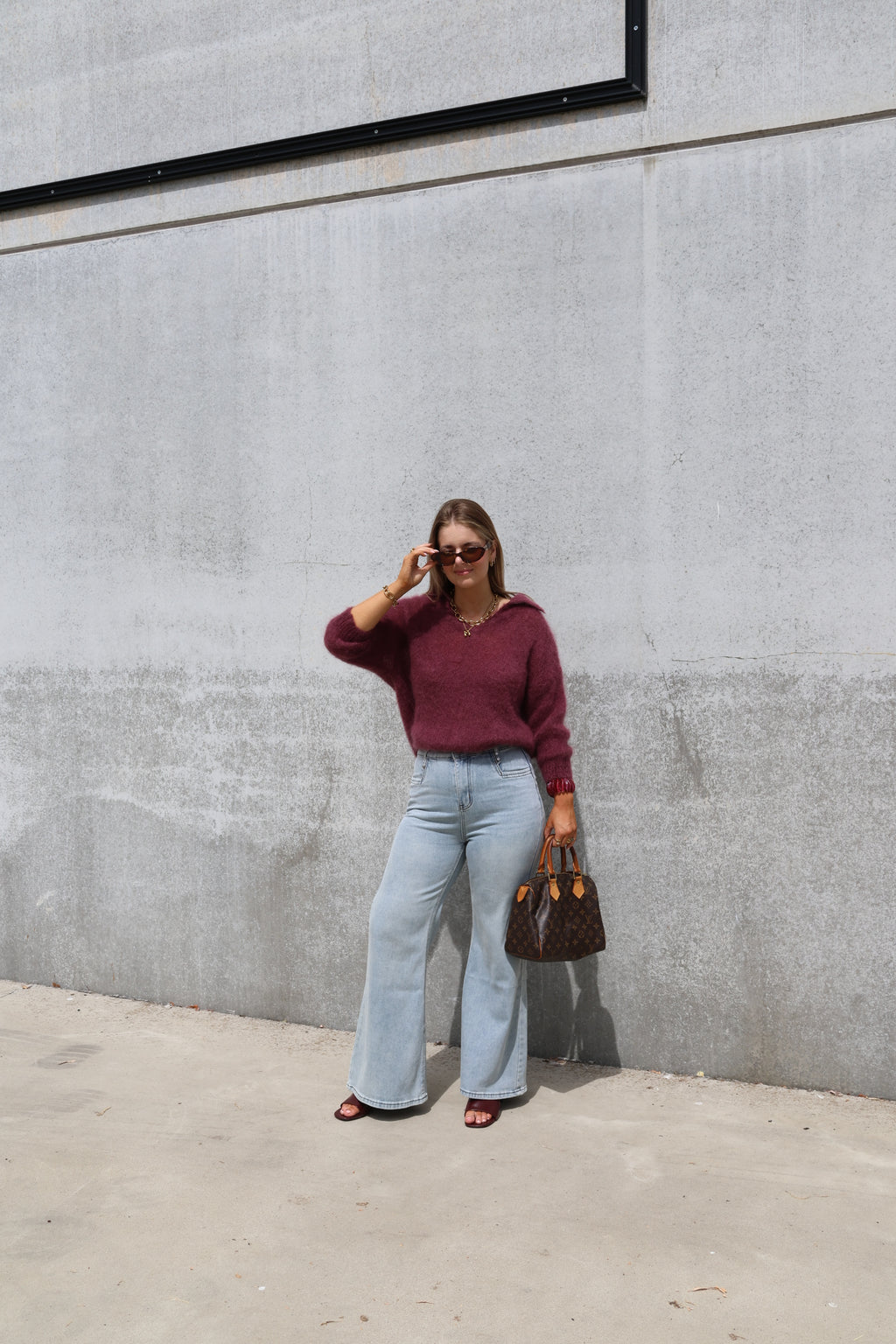 Fenna flared jeans light denim