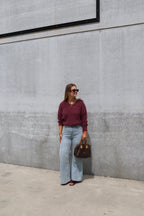 Leonce mohair polo aubergine