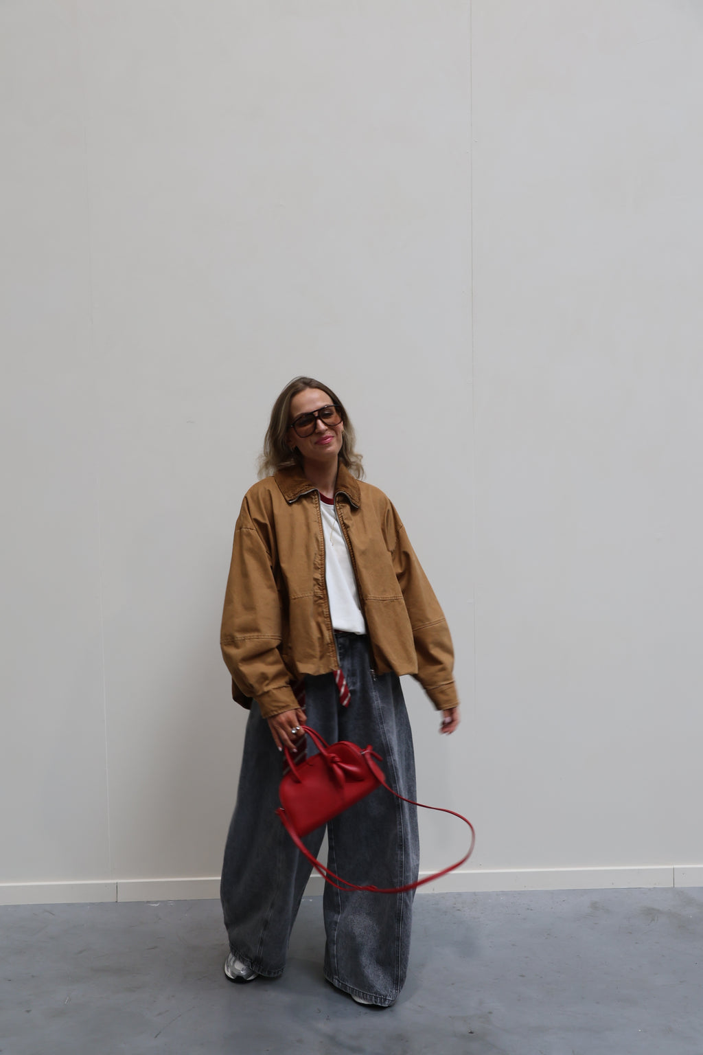 Alexia balloon jeans met rekkerband grijs