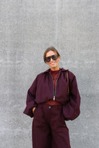 Veerle cropped jasje dark berry