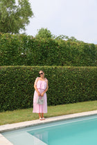 Heleen maxi jurk met strikdetail roze