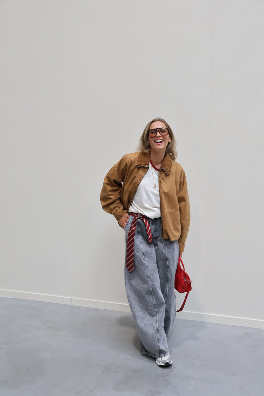 Alexia balloon jeans met rekkerband grijs